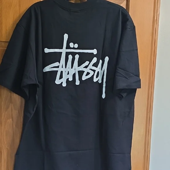 Stussy Black Short Sleeve Tee Classic Crew Neck - Picture 3 of 5